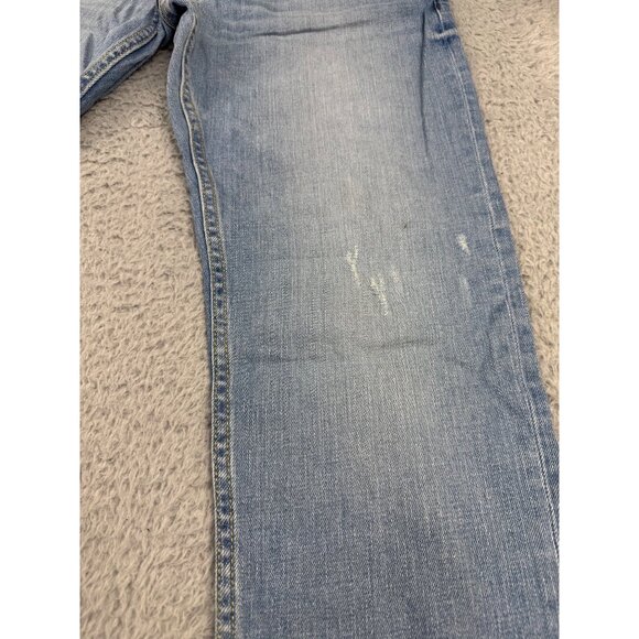 Guess Mens Slim Tapered Jeans Size 31 Y2K Distress Comfort Light Blue Denim - Picture 5 of 16